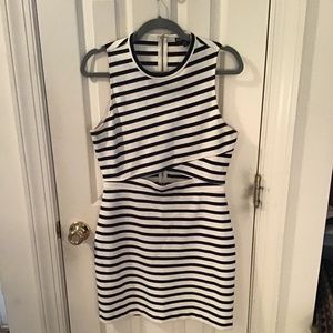 Black and white mini dress with cut out